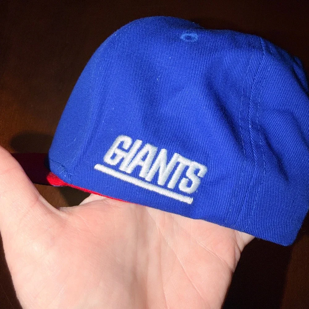 NFL Team Apparel New York Giants Youth Snapback Hat Blue Red NY Logo Cap